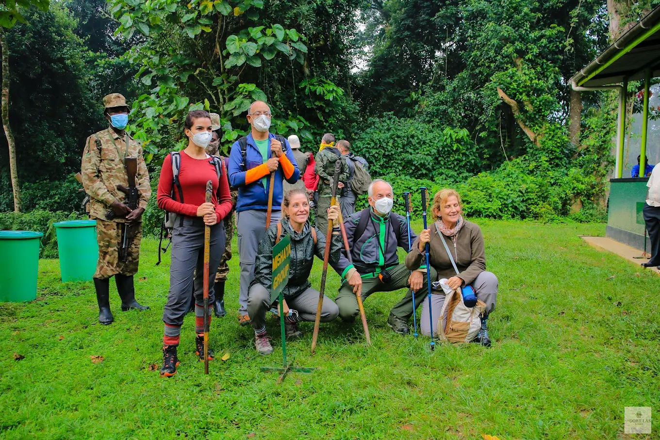 Guests preparing for a luxury gorilla trekking experience at Four Gorillas Lodge Bwindi Uganda