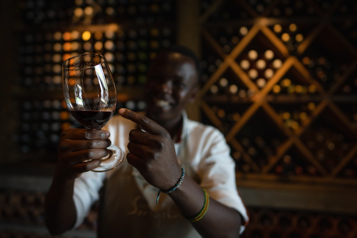 Private luxury wine tasting at Singita Kwitonda Lodge Rwanda