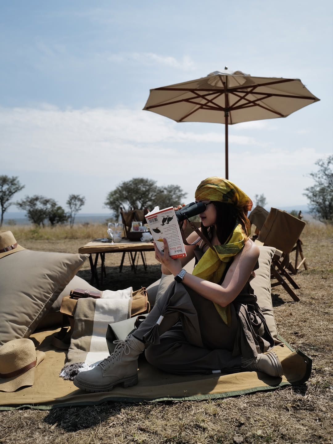 Luxury safari guests laughing and enjoying safari lifestyle moments