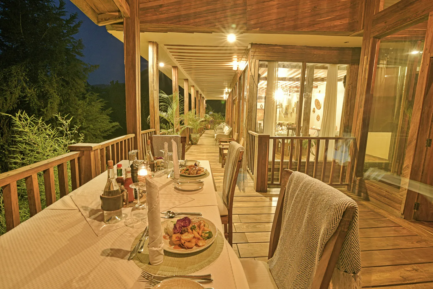 Fine dining experience during a luxury gorilla safari