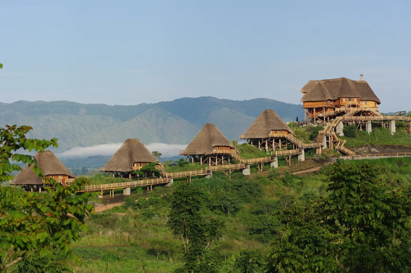 Kyaninga Lodge set on a crater lake near Kibale Forest National Park