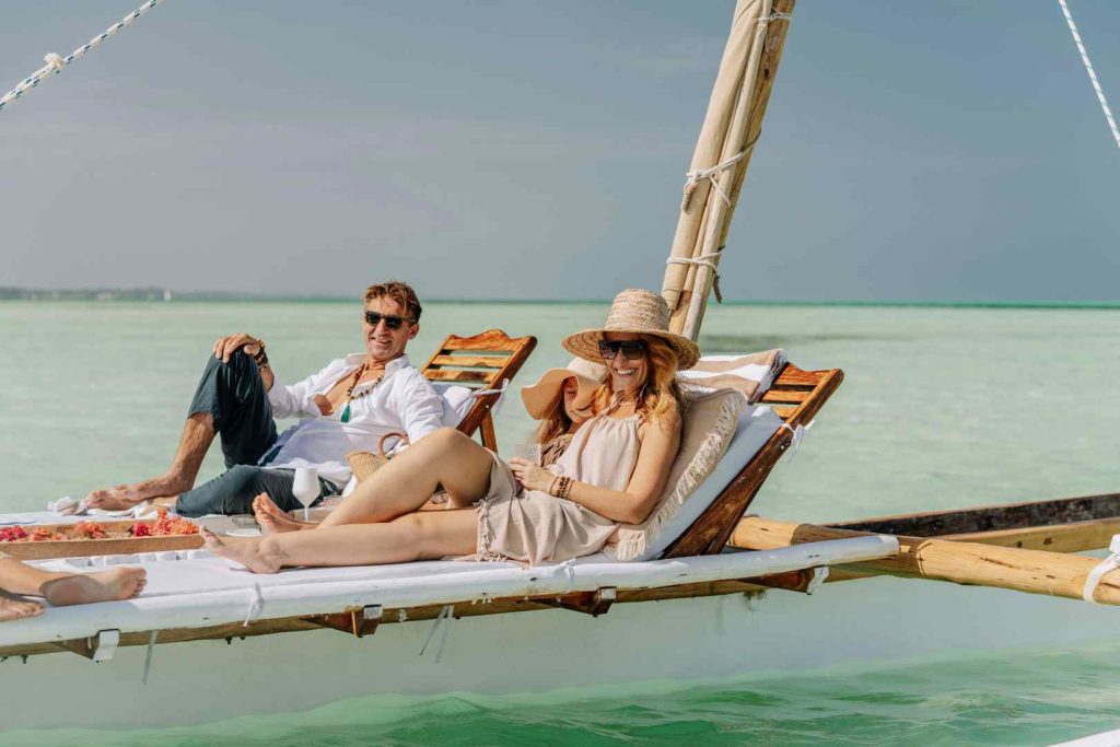 Zanzibar Safari and Beach Honeymoon Couple Sunbathing
