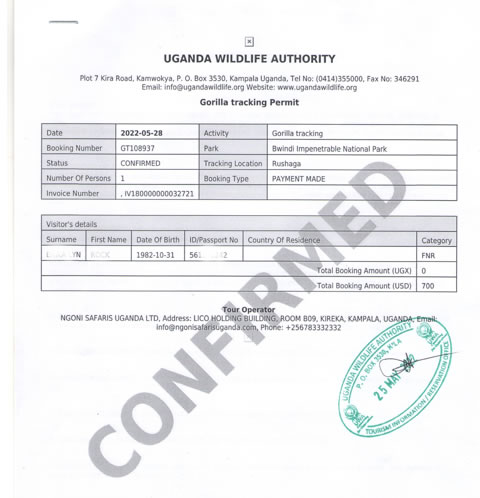 Uganda Gorilla Permit Checker System